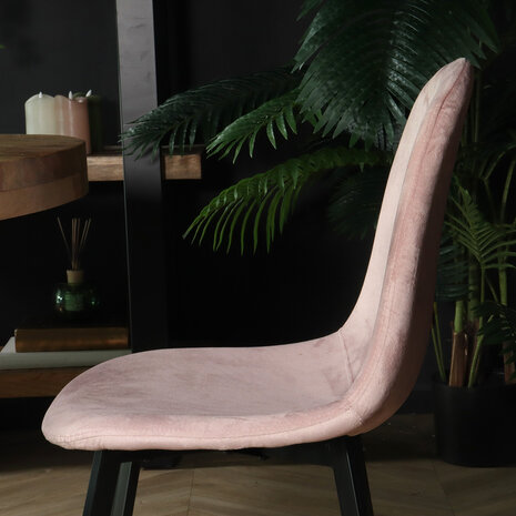 Lizzely Garden & Living Chaise de salle à manger Simpy velours rose