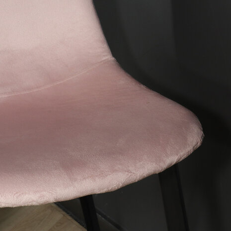 Lizzely Garden & Living Chaise de salle à manger Simpy velours rose