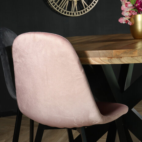 Lizzely Garden & Living Chaise de salle à manger Simpy velours rose