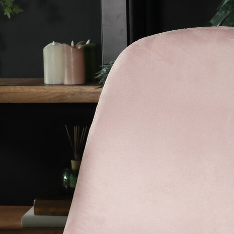 Lizzely Garden & Living Chaise de salle à manger Simpy velours rose