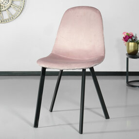 Lizzely Garden & Living Chaise de salle à manger Simpy velours rose