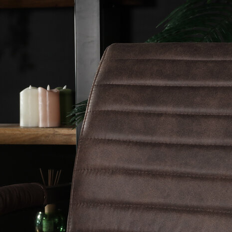 Lizzely Garden & Living Chaise de salle à manger avec accoudoir marron Noor design