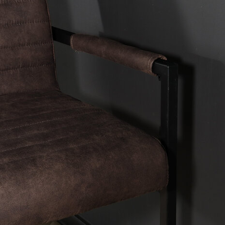 Lizzely Garden & Living Chaise de salle à manger avec accoudoir marron Noor design