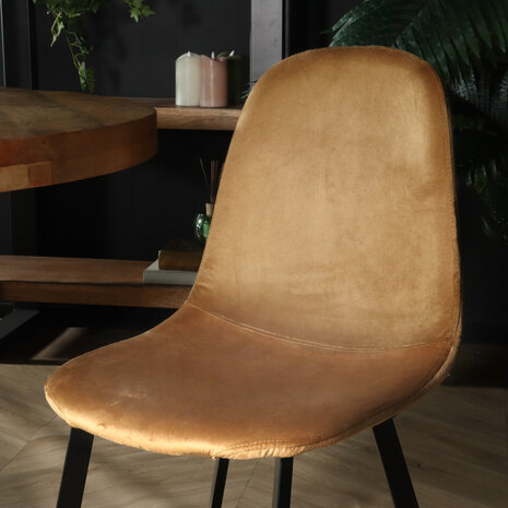 Lizzely Garden & Living Chaise de salle à manger Simpy velours marron