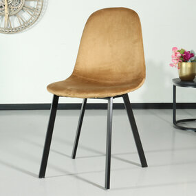 Lizzely Garden & Living Chaise de salle à manger Simpy velours marron