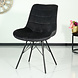 Lizzely Garden & Living Chaise de salle à manger industrielle en velours noir Lux Lizzely Garden & Living Chaise de salle à manger industrielle en velours noir Lux