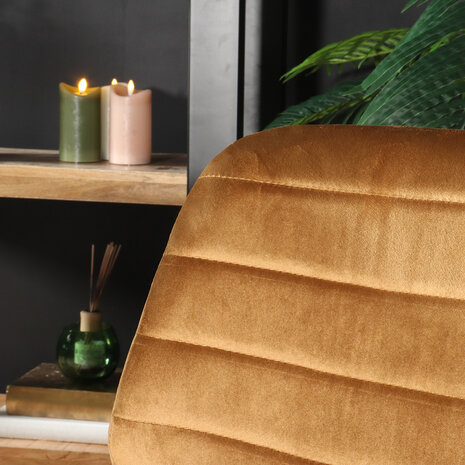 Lizzely Garden & Living Chaise de salle à manger Vinnies velours marron/moutarde Lizzely Garden & Living Chaise de salle à manger Vinnies velours marron/moutarde