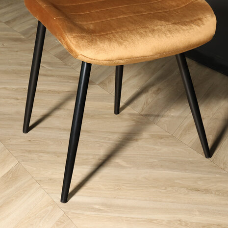 Lizzely Garden & Living Chaise de salle à manger Vinnies velours marron/moutarde Lizzely Garden & Living Chaise de salle à manger Vinnies velours marron/moutarde