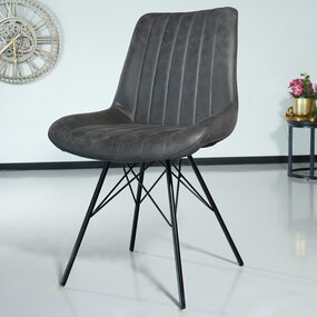 Lizzely Garden & Living Chaise de salle à manger Chesro industrielle gris