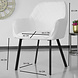 Lizzely Garden & Living Chaise de salle à manger avec accoudoirs Yurgan teddy bouclé blanc