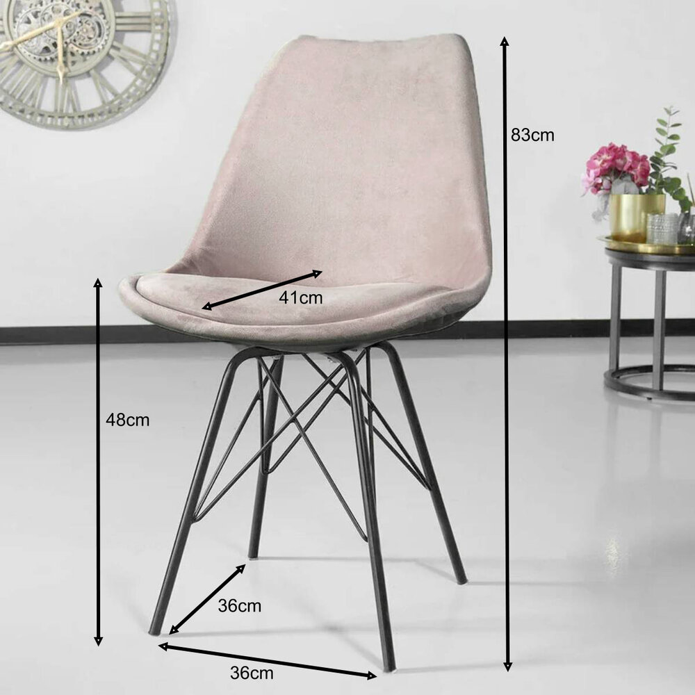 Chaise de salle à manger Viga velours sable Chaise de salle à manger Viga velours sable