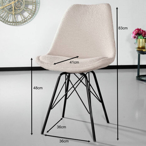 Lizzely Garden & Living Chaise de salle à manger Viga teddy beige