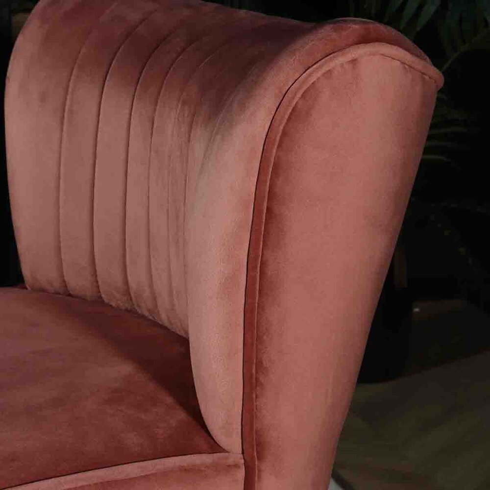 Canapé-fauteuil 1 place Rilaan en velours vieux rose Canapé-fauteuil 1 place Rilaan en velours vieux rose