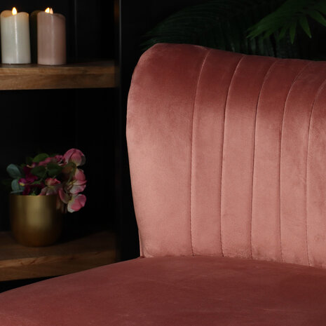 Lizzely Garden & Living Canapé-fauteuil 1 place Rilaan en velours vieux rose Lizzely Garden & Living Canapé-fauteuil 1 place Rilaan en velours vieux rose