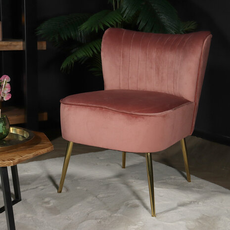 Lizzely Garden & Living Canapé-fauteuil 1 place Rilaan en velours vieux rose Lizzely Garden & Living Canapé-fauteuil 1 place Rilaan en velours vieux rose