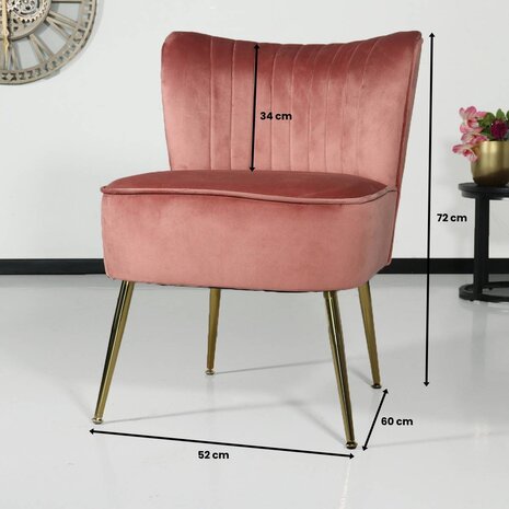 Lizzely Garden & Living Canapé-fauteuil 1 place Rilaan en velours vieux rose Lizzely Garden & Living Canapé-fauteuil 1 place Rilaan en velours vieux rose