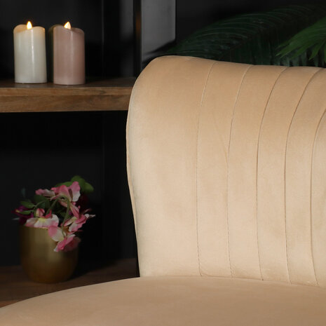 Lizzely Garden & Living Canapé-fauteuil 1 place Rilaan en velours sable Lizzely Garden & Living Canapé-fauteuil 1 place Rilaan en velours sable