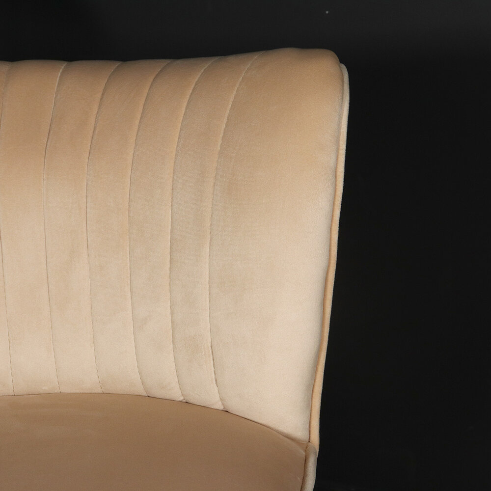 Canapé-fauteuil 1 place Rilaan en velours sable Canapé-fauteuil 1 place Rilaan en velours sable