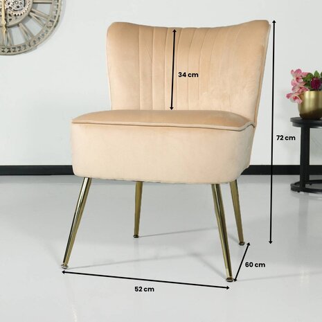 Lizzely Garden & Living Canapé-fauteuil 1 place Rilaan en velours sable Lizzely Garden & Living Canapé-fauteuil 1 place Rilaan en velours sable