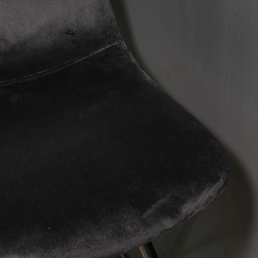 Chaise de salle à manger industrielle Finn en velours noir Chaise de salle à manger industrielle Finn en velours noir
