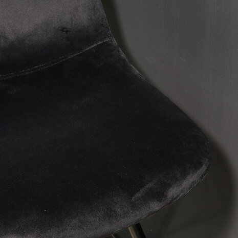 Lizzely Garden & Living Chaise de salle à manger industrielle Finn en velours noir Lizzely Garden & Living Chaise de salle à manger industrielle Finn en velours noir