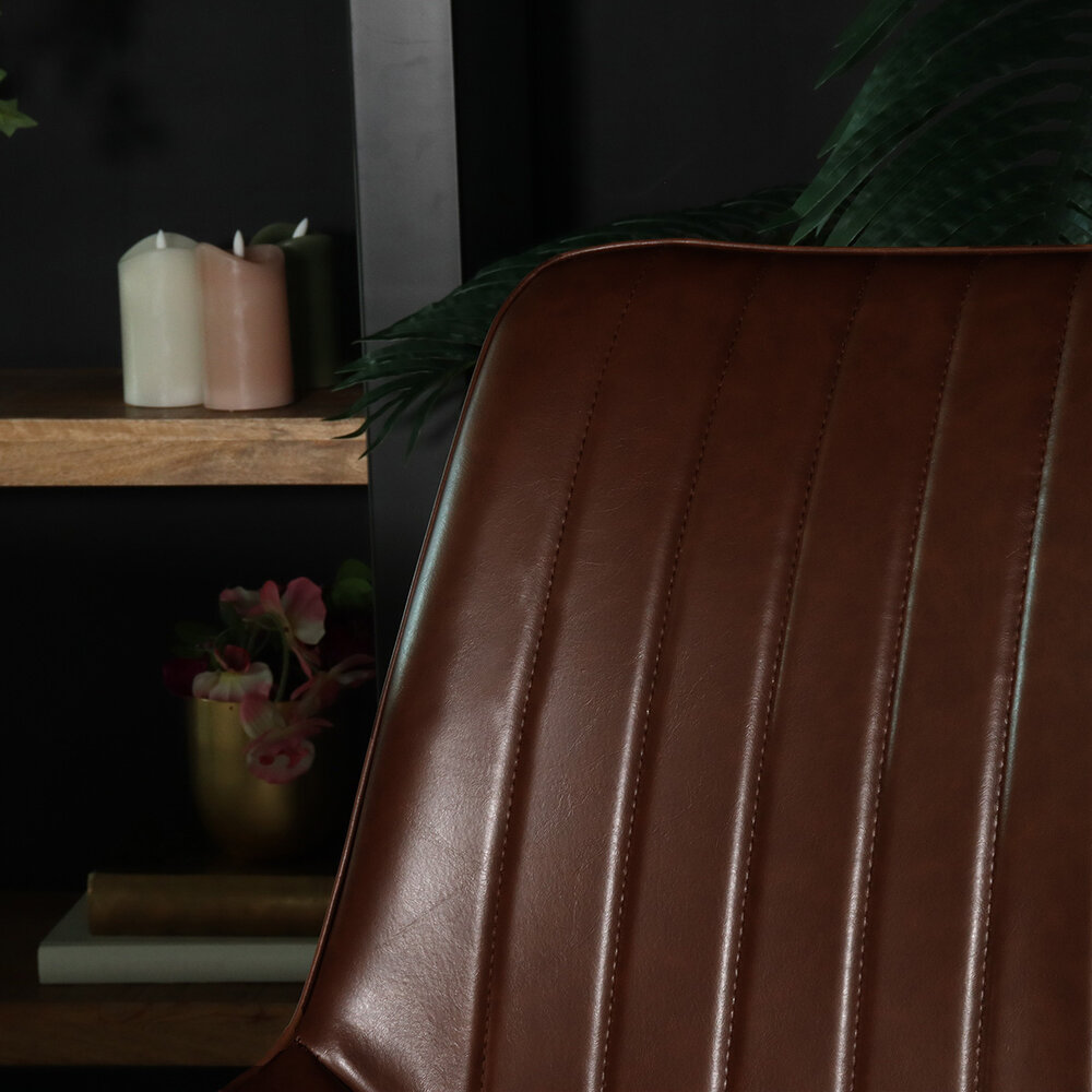 Chaise de salle à manger Susta cognac simili cuir