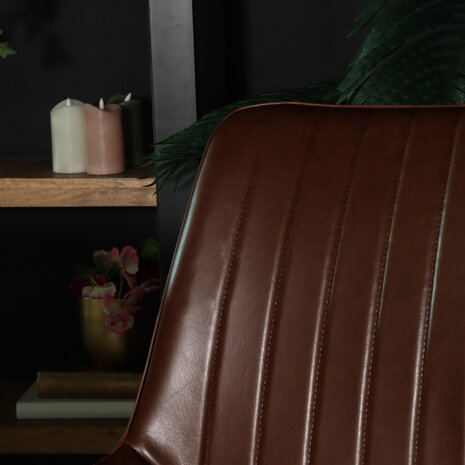 Lizzely Garden & Living Chaise de salle à manger Susta cognac simili cuir