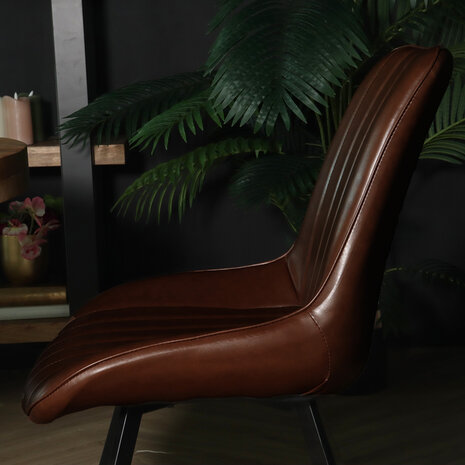 Lizzely Garden & Living Chaise de salle à manger Susta cognac simili cuir