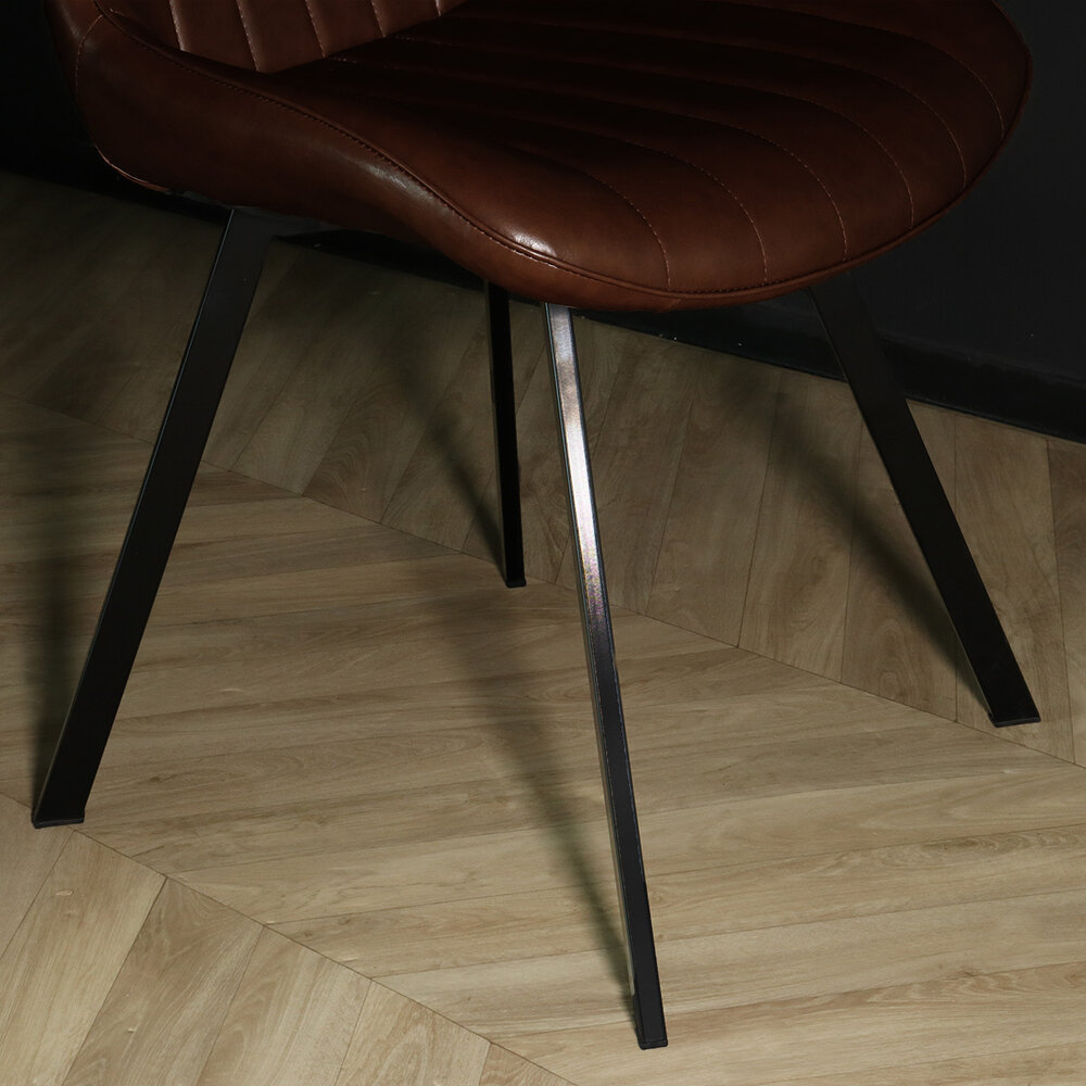 Chaise de salle à manger Susta cognac simili cuir