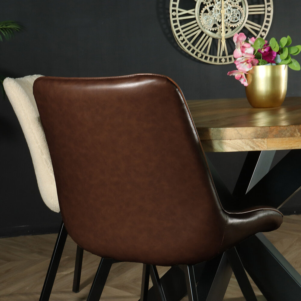 Chaise de salle à manger Susta cognac simili cuir