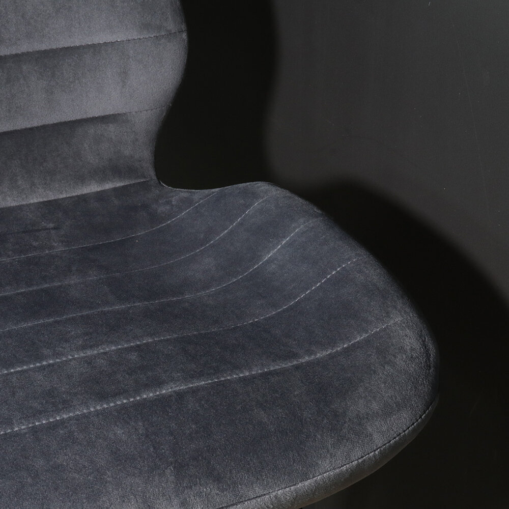 Chaise de salle à manger Vinnies velours anthracite