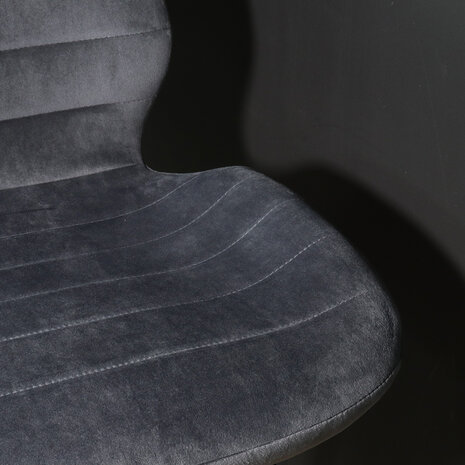 Lizzely Garden & Living Chaise de salle à manger Vinnies velours anthracite