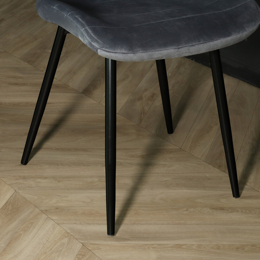 Chaise de salle à manger Vinnies velours anthracite