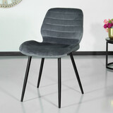 Lizzely Garden & Living Chaise de salle à manger Vinnies velours anthracite
