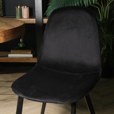 Lizzely Garden & Living Chaise de salle à manger Simpy velours noir