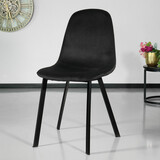 Lizzely Garden & Living Chaise de salle à manger Simpy velours noir Lizzely Garden & Living Chaise de salle à manger Simpy velours noir