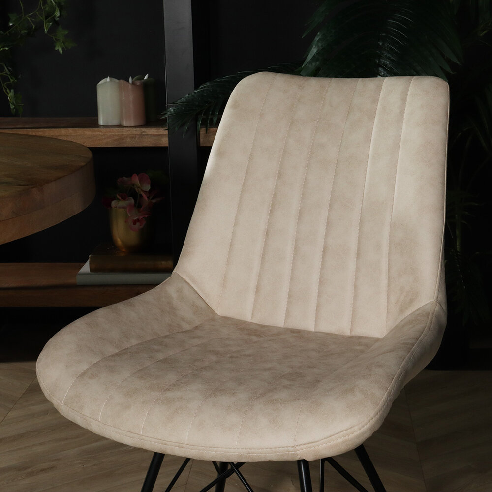 Chaise de salle à manger Chesro industrielle beige