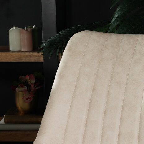 Lizzely Garden & Living Chaise de salle à manger Chesro industrielle beige