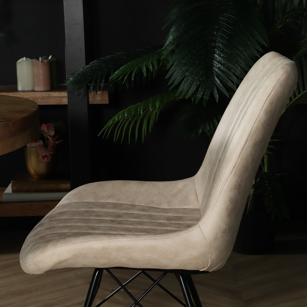 Chaise de salle à manger Chesro industrielle beige