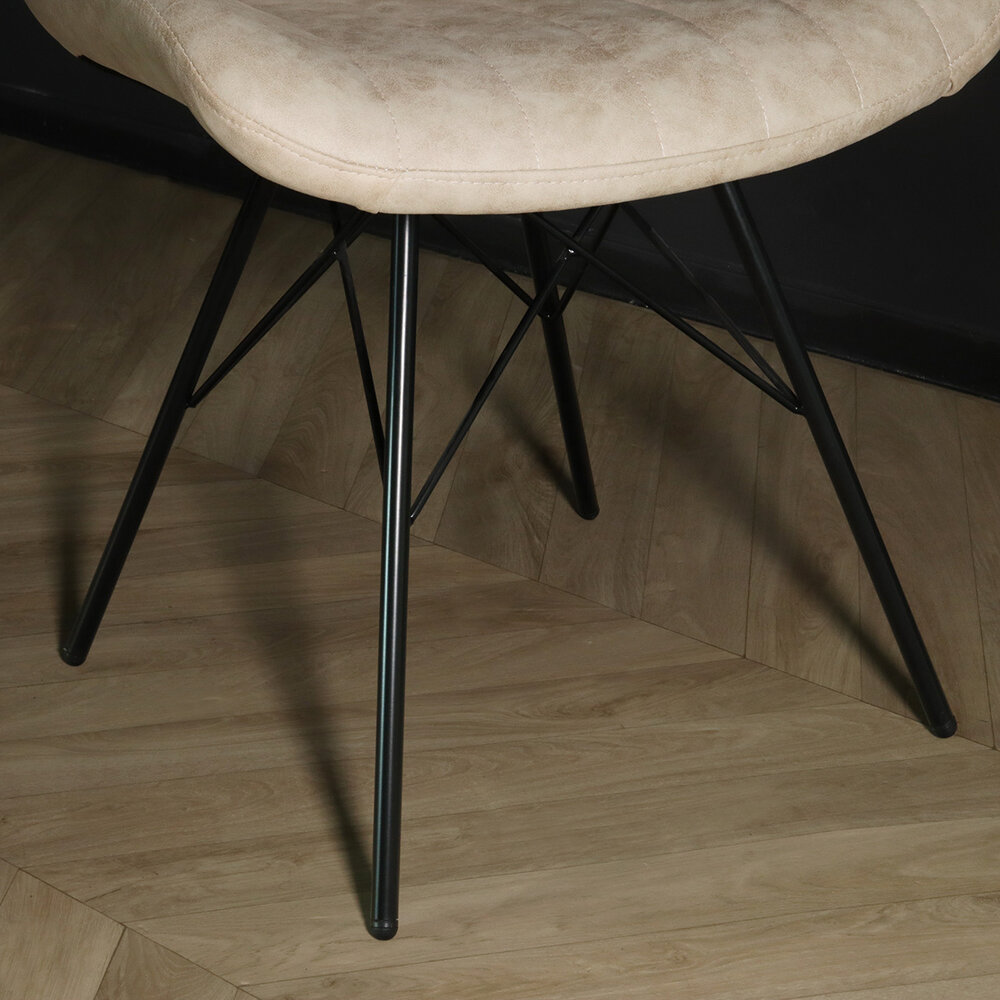 Chaise de salle à manger Chesro industrielle beige