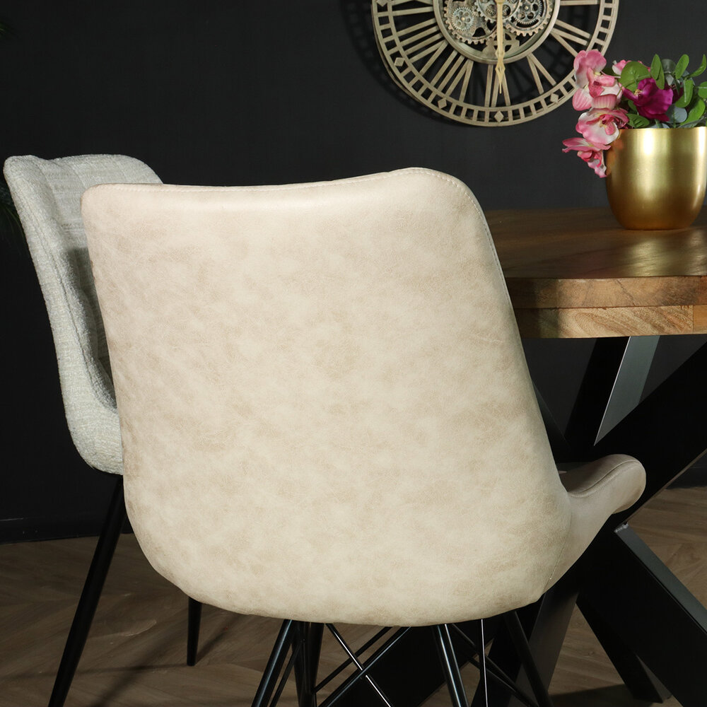 Chaise de salle à manger Chesro industrielle beige