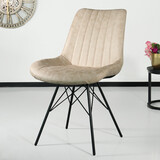 Lizzely Garden & Living Chaise de salle à manger Chesro industrielle beige