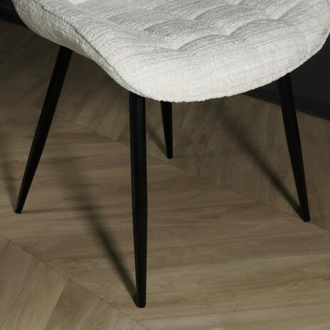 Lizzely Garden & Living Chaise de salle à manger Lynn en tissu blanc Lizzely Garden & Living Chaise de salle à manger Lynn en tissu blanc