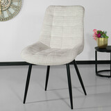 Lizzely Garden & Living Chaise de salle à manger Lynn en tissu blanc