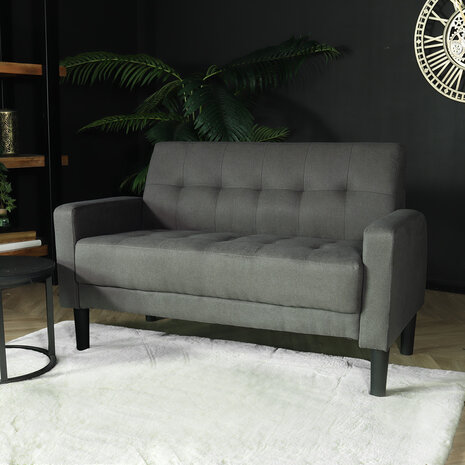 Lizzely Garden & Living Canapé 2 places Ghislaine gris 120cm tissu