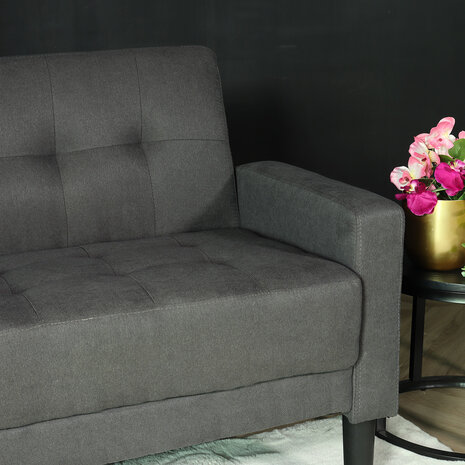 Lizzely Garden & Living Canapé 2 places Ghislaine gris 120cm tissu