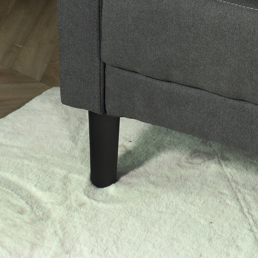 Canapé 2 places Ghislaine gris 120cm tissu