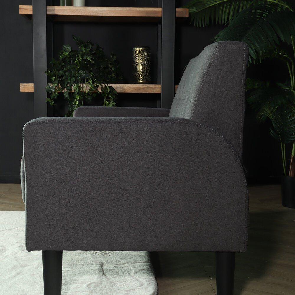 Canapé 2 places Ghislaine gris 120cm tissu