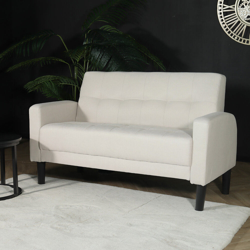 Canapé 2 places Ghislaine beige 120cm tissu