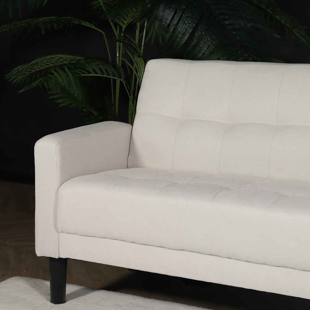 Canapé 2 places Ghislaine beige 120cm tissu